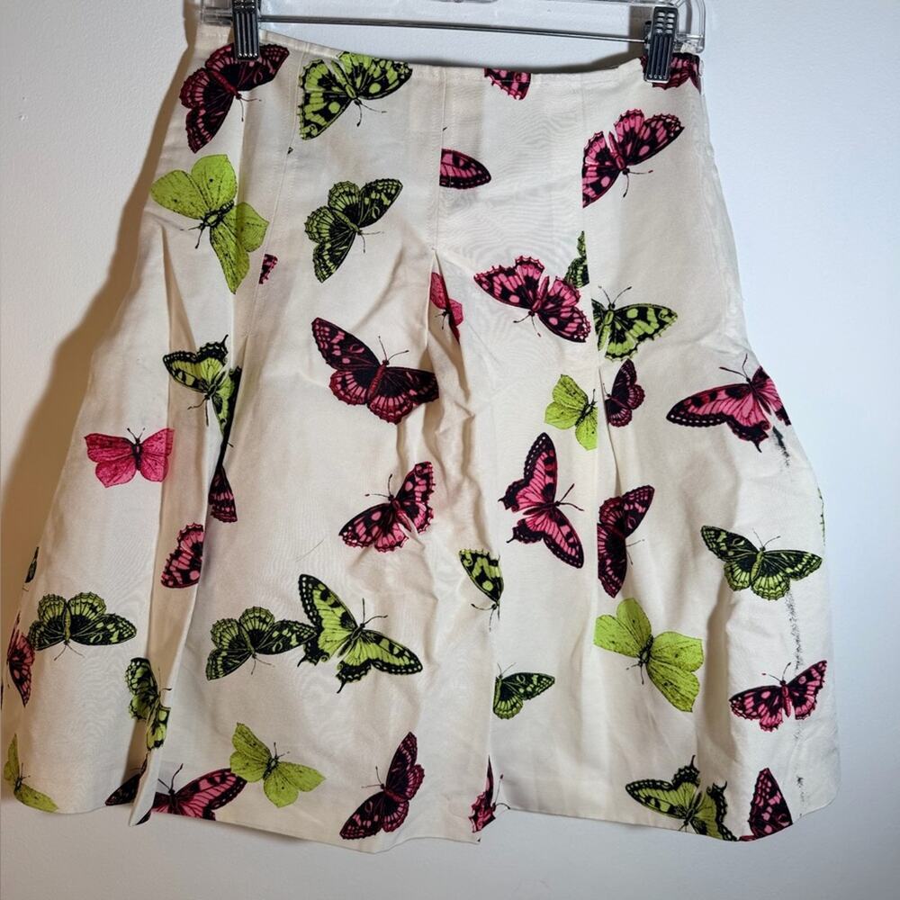 Talbots Butterfly Print Cream Skirt